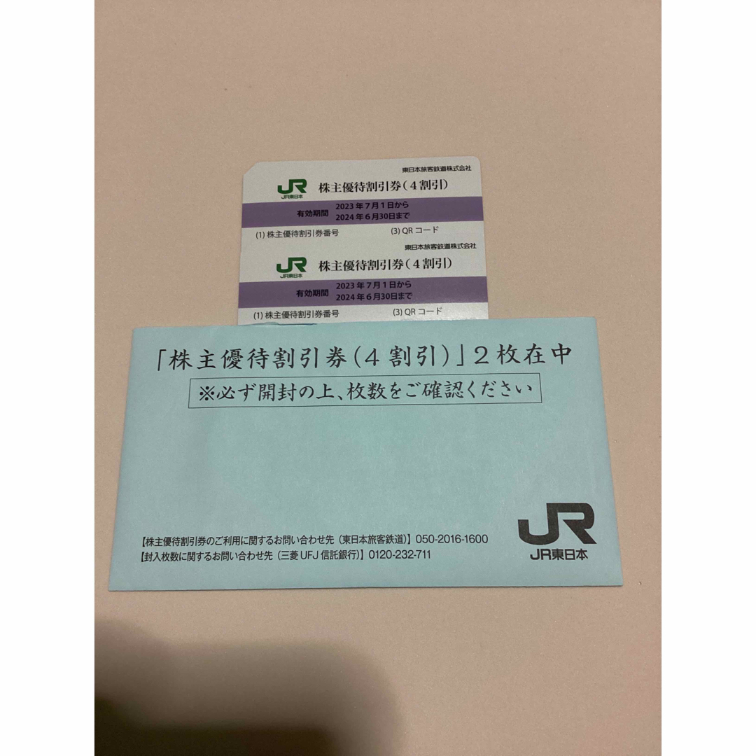 ＪＲ東日本　株主優待割引券(4割引) 2枚 チケットの優待券/割引券(その他)の商品写真