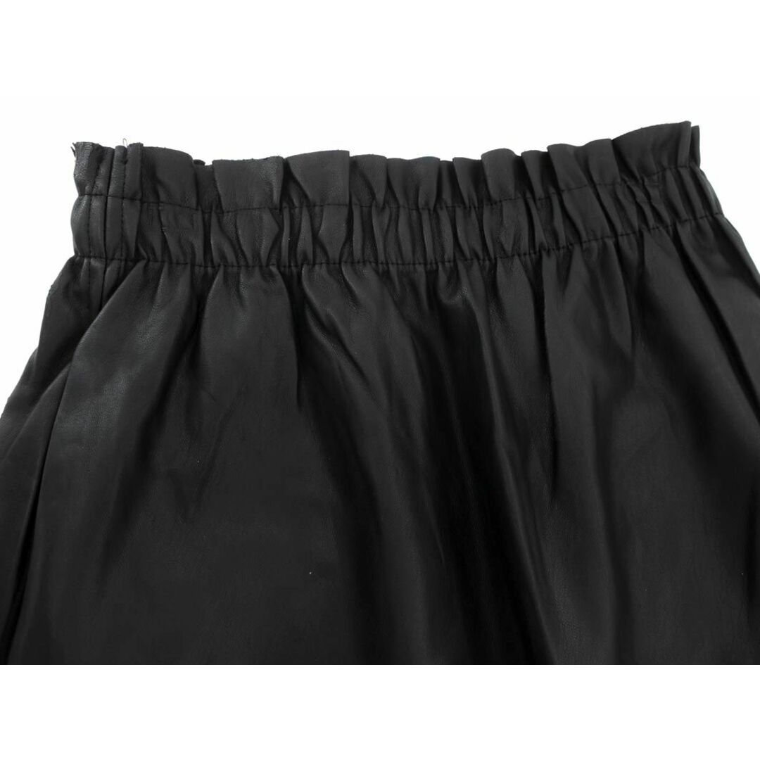 ZARA(ザラ)のZARA ザラ フェイクレザー Aライン 台形 スカート sizeS/黒 ■■ レディース レディースのスカート(ミニスカート)の商品写真
