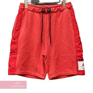 ナイキ(NIKE)のNIKE JORDAN BRAND×UNION 2018AW NRG Vault AJ Flight Shorts AH3404-657 ナイキ ジョーダンブランド×ユニオン フライトショーツ スウェットショートパンツ ハーフパンツ ロゴパッチ サイドライン 素材切替 レッド サイズS【230704】【新古品】【me04】(スラックス/スーツパンツ)