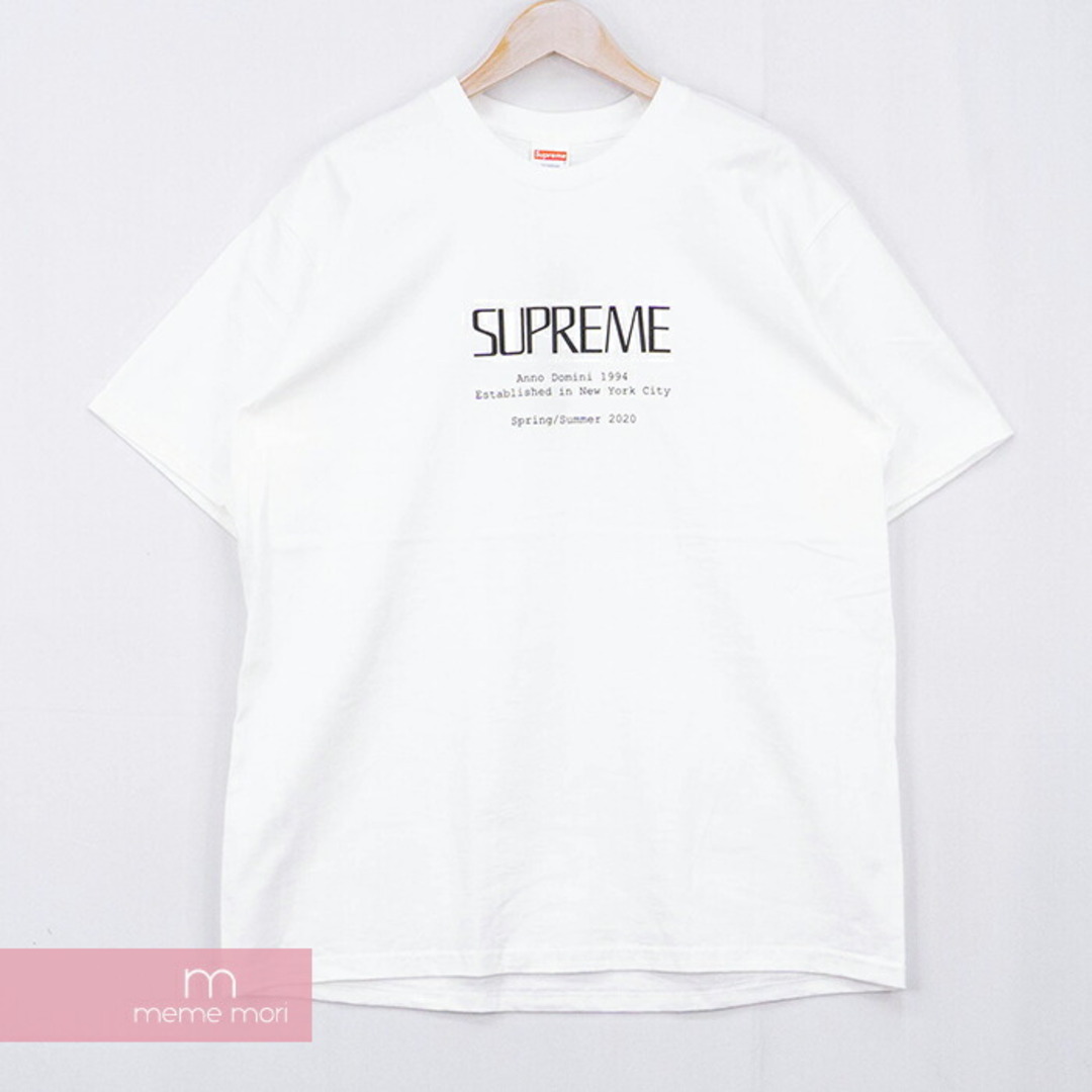 トップスSupreme 2020SS Anno Domini Tee シュプリーム アノドミニTシャツ 半袖カットソー ロゴプリント ホワイト サイズXL【230705】【新古品】【me04】