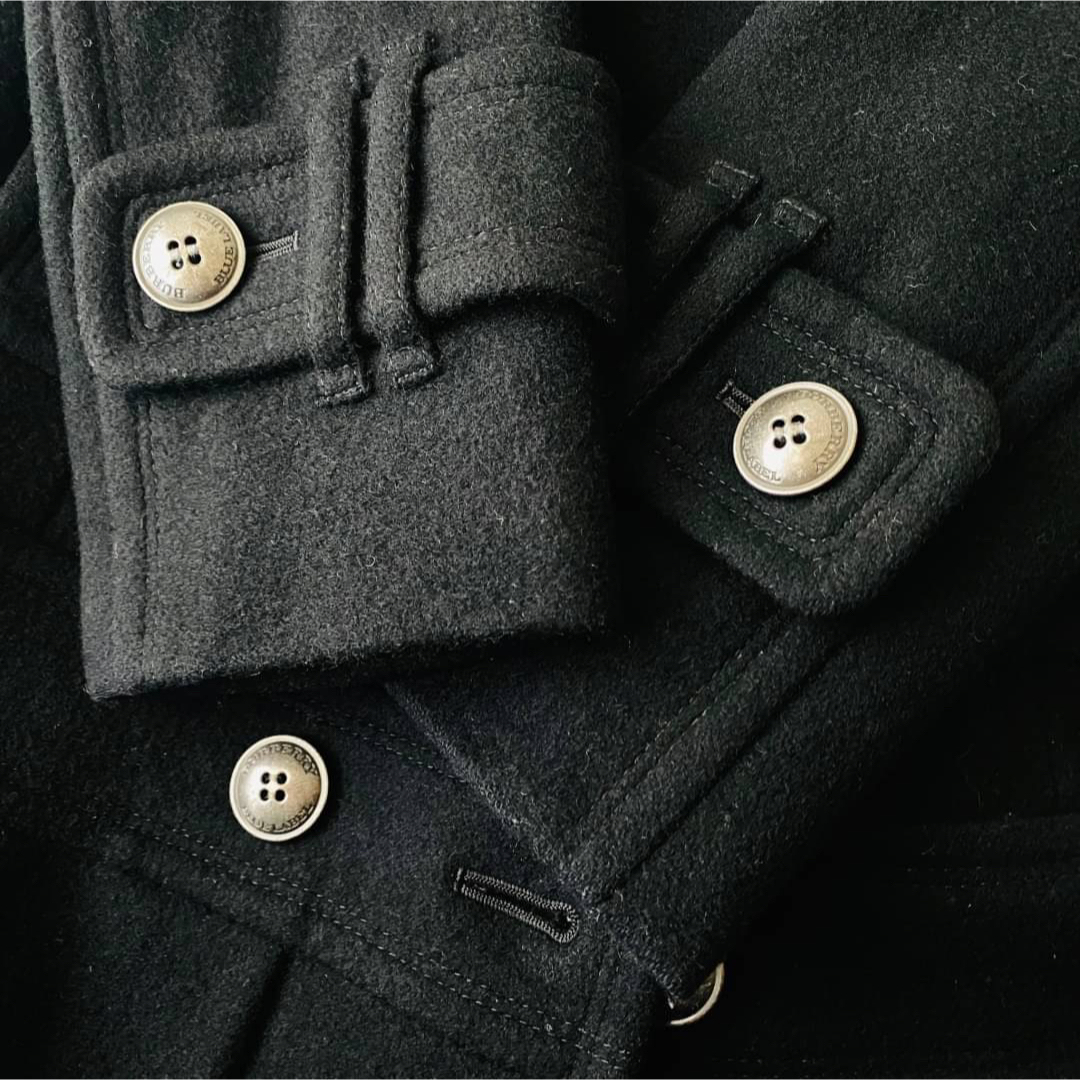 極美品 BURBERRY BLUE LABELプリーツコート ブラック 38-