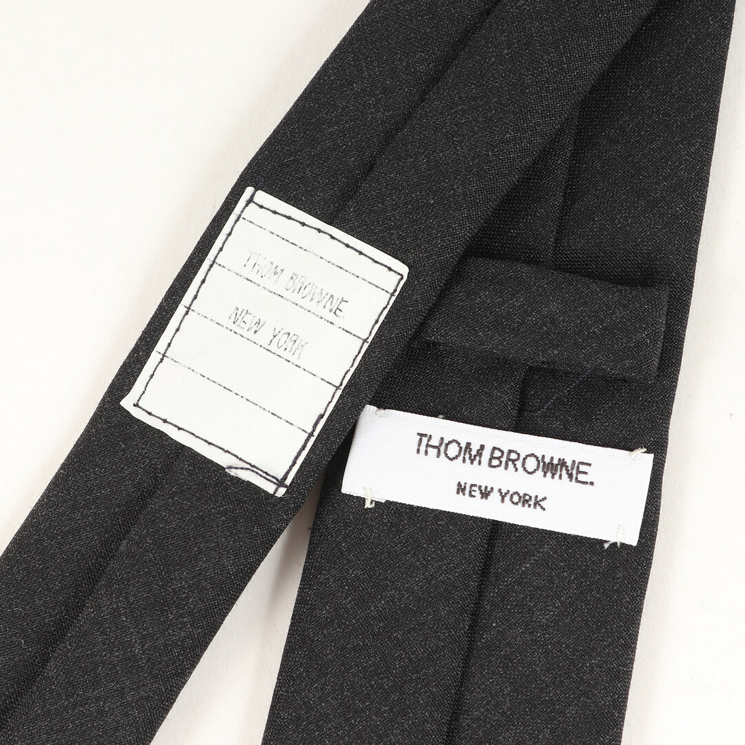 THOM BROWNE トムブラウン トリコロール テープ ウール プレーン ネクタイ グレー アメリカ製 ブランド フォーマル ビジネス オフィス  カジュアル 【メンズ】 ネクタイ