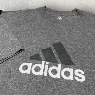 アディダス(adidas)の美品 adidas アディダス ビッグロゴ Tシャツ XL グレー(Tシャツ/カットソー(半袖/袖なし))