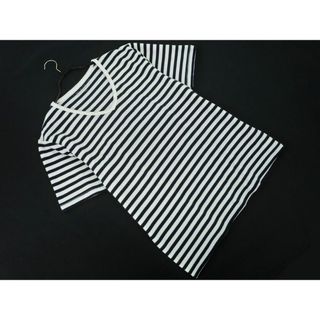 ユナイテッドアローズ(UNITED ARROWS)のa day in the life アデイインザライフ ユナイテッドアローズ ボーダー Vネック Tシャツ sizeXL/白ｘ紺 ■◆ メンズ(Tシャツ/カットソー(半袖/袖なし))