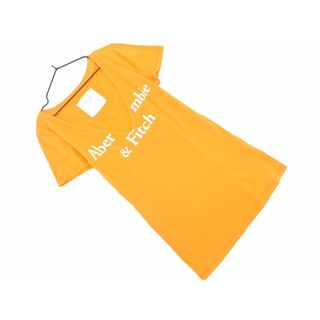 アバクロンビーアンドフィッチ(Abercrombie&Fitch)のAbercrombie & Fitch アバクロンビー＆フィッチ プリント Vネック Tシャツ sizeS/オレンジ ■◆ レディース(Tシャツ(半袖/袖なし))