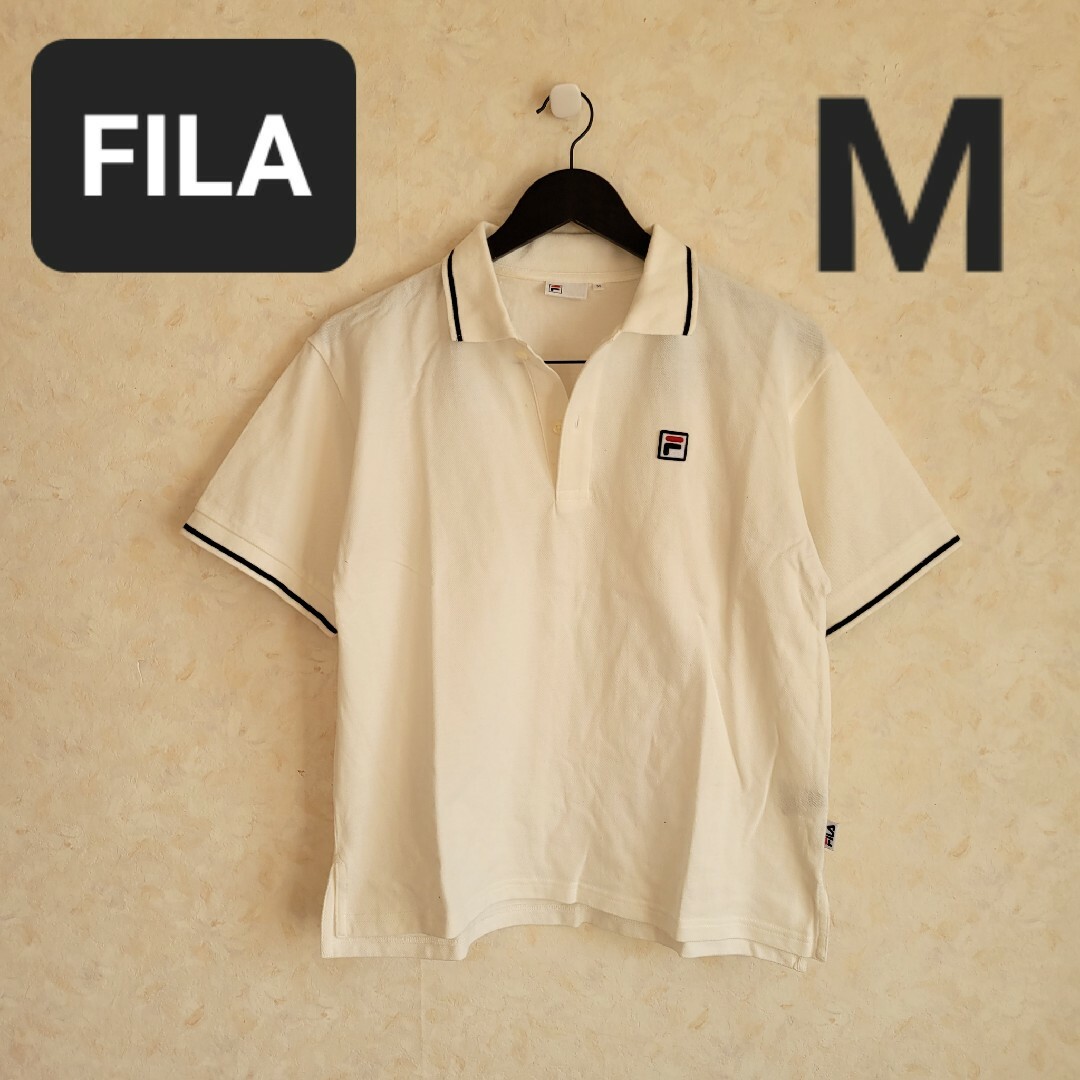 FILA(フィラ)のFILA フィラ ポロシャツ 白 ホワイト M レディース シャツ トレーニング スポーツ/アウトドアのテニス(ウェア)の商品写真