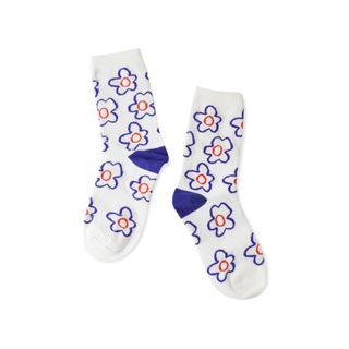 ポップ フラワー ソックス (ホワイト) レディース 靴下 socks sox(ソックス)