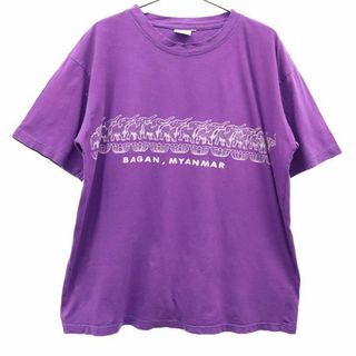 カラー(kolor)のカラー プリント 半袖 Tシャツ XL パープル COLOUR メンズ 【中古】  【230706】 メール便可(Tシャツ/カットソー(半袖/袖なし))