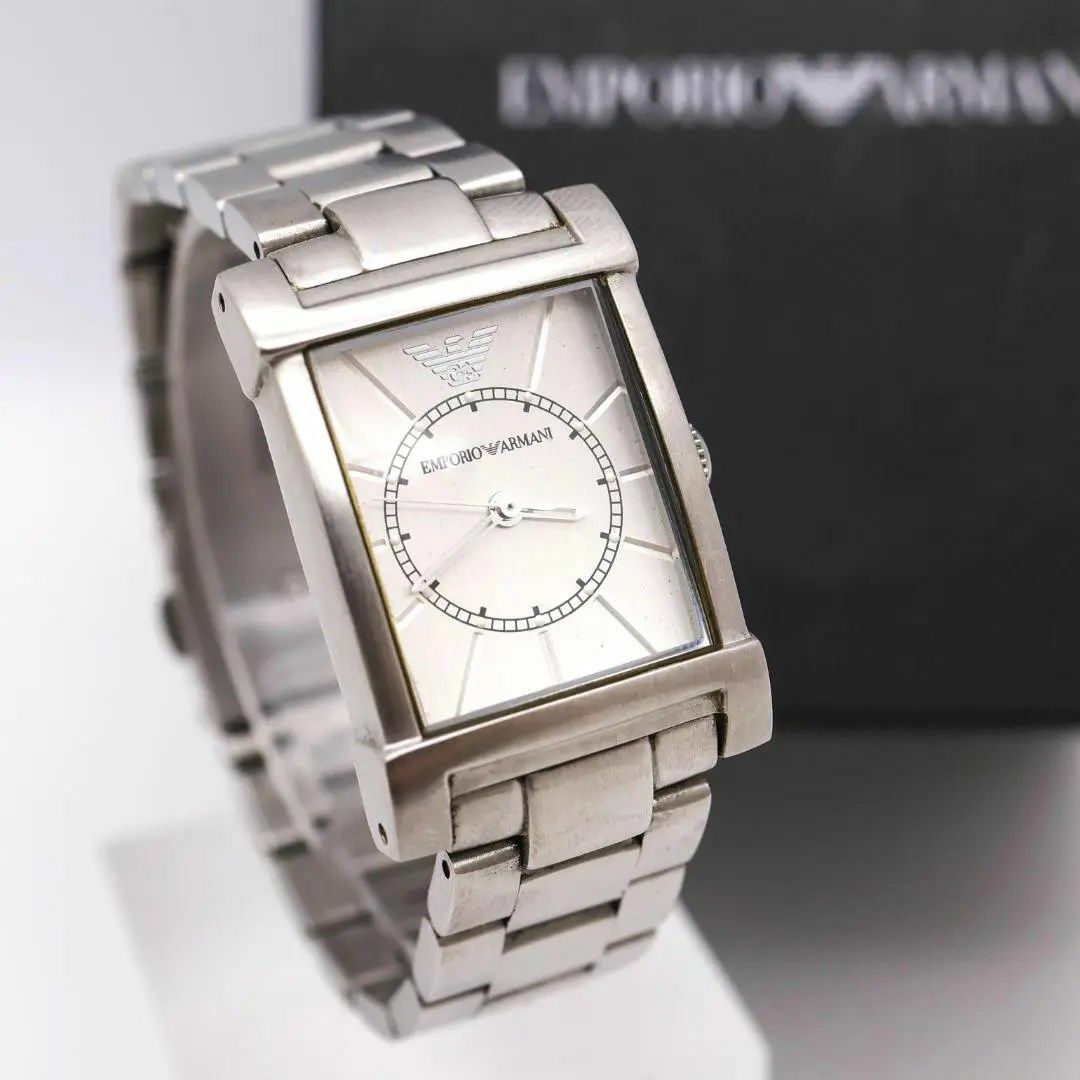 《美品》EMPORIO ARMANI 腕時計 シルバー クォーツ ヴィンテージ | フリマアプリ ラクマ