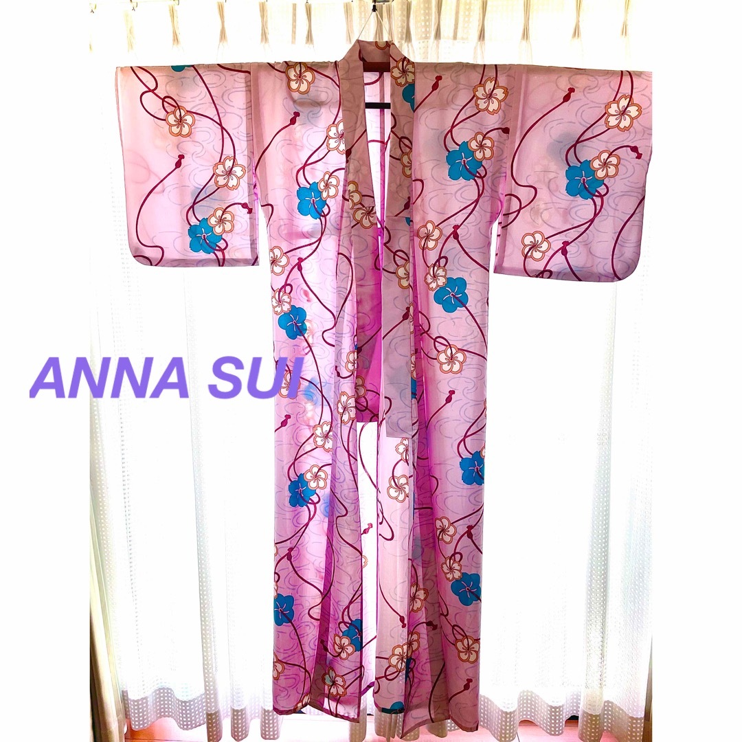 ANNA SUI アナスイ 浴衣 帯 作り帯 ピンク 赤 花柄-