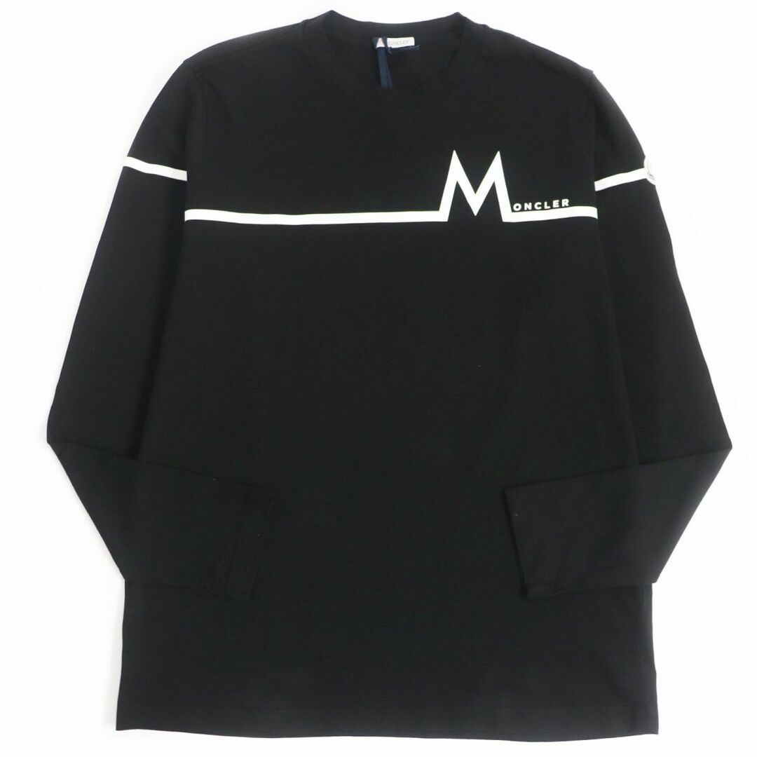極美品□22SS MONCLER/モンクレール ロゴワッペン付き コットン100% クルーネック ロングスリーブTシャツ/カットソー ブラック L 正規品 | フリマアプリ ラクマ