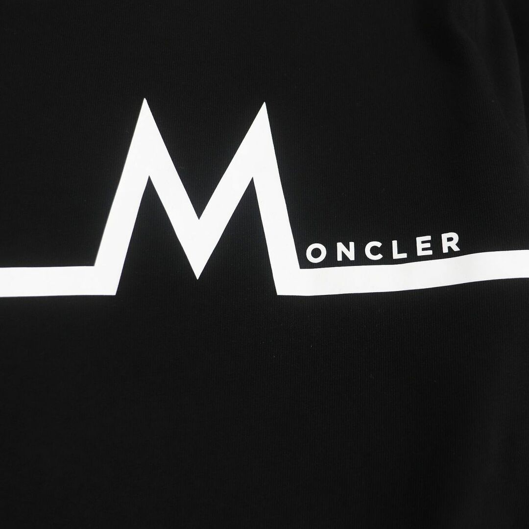 極美品□22SS MONCLER/モンクレール ロゴワッペン付き コットン100% クルーネック ロングスリーブTシャツ/カットソー ブラック L 正規品