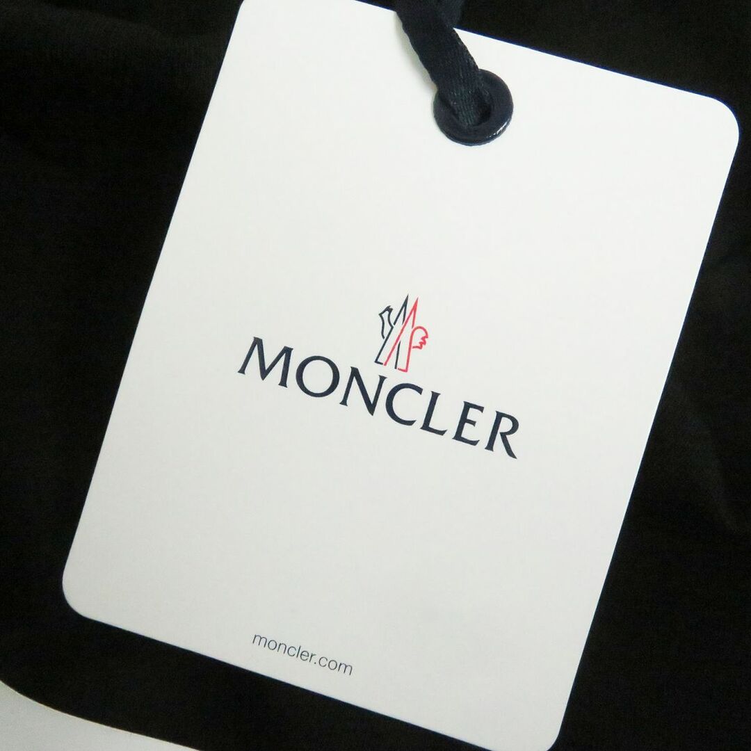 極美品□22SS MONCLER/モンクレール ロゴワッペン付き コットン100% クルーネック ロングスリーブTシャツ/カットソー ブラック L 正規品