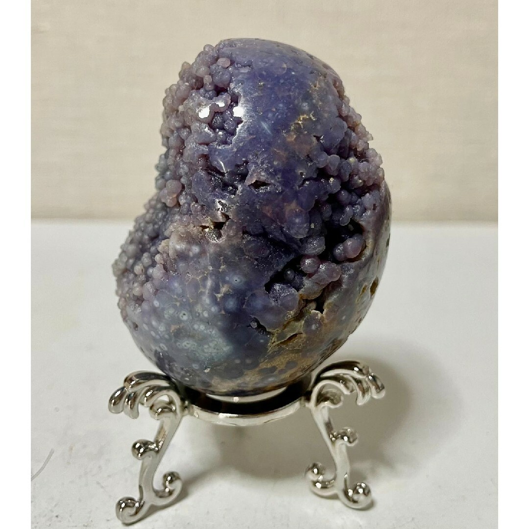 グレープアゲート カルセドニー エッグ 卵形 鉱物標本 葡萄瑪瑙原石 風水晶 1