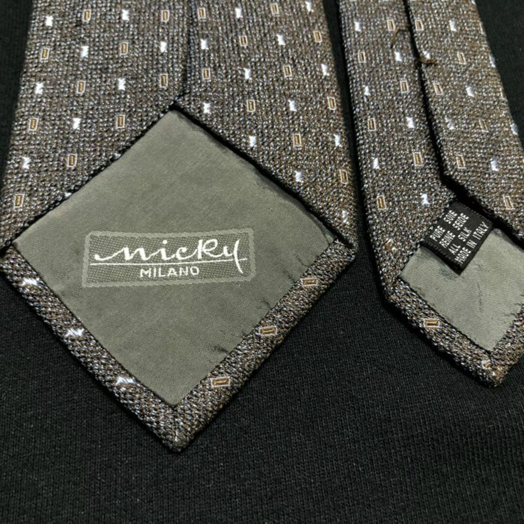 NICKY(ニッキー)のニッキー ドット ブラウン＆ブルー ネクタイ A101-U15 メンズのファッション小物(ネクタイ)の商品写真