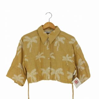 ザラ(ZARA)のZARA(ザラ) EMBROIDERED LINEN BLEND SHIRT(シャツ/ブラウス(半袖/袖なし))