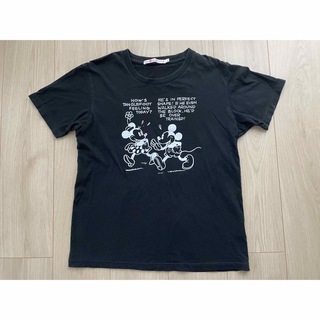ユニクロ(UNIQLO)のユニクロ ミッキー ミニー 黒 Tシャツ(Tシャツ/カットソー(半袖/袖なし))