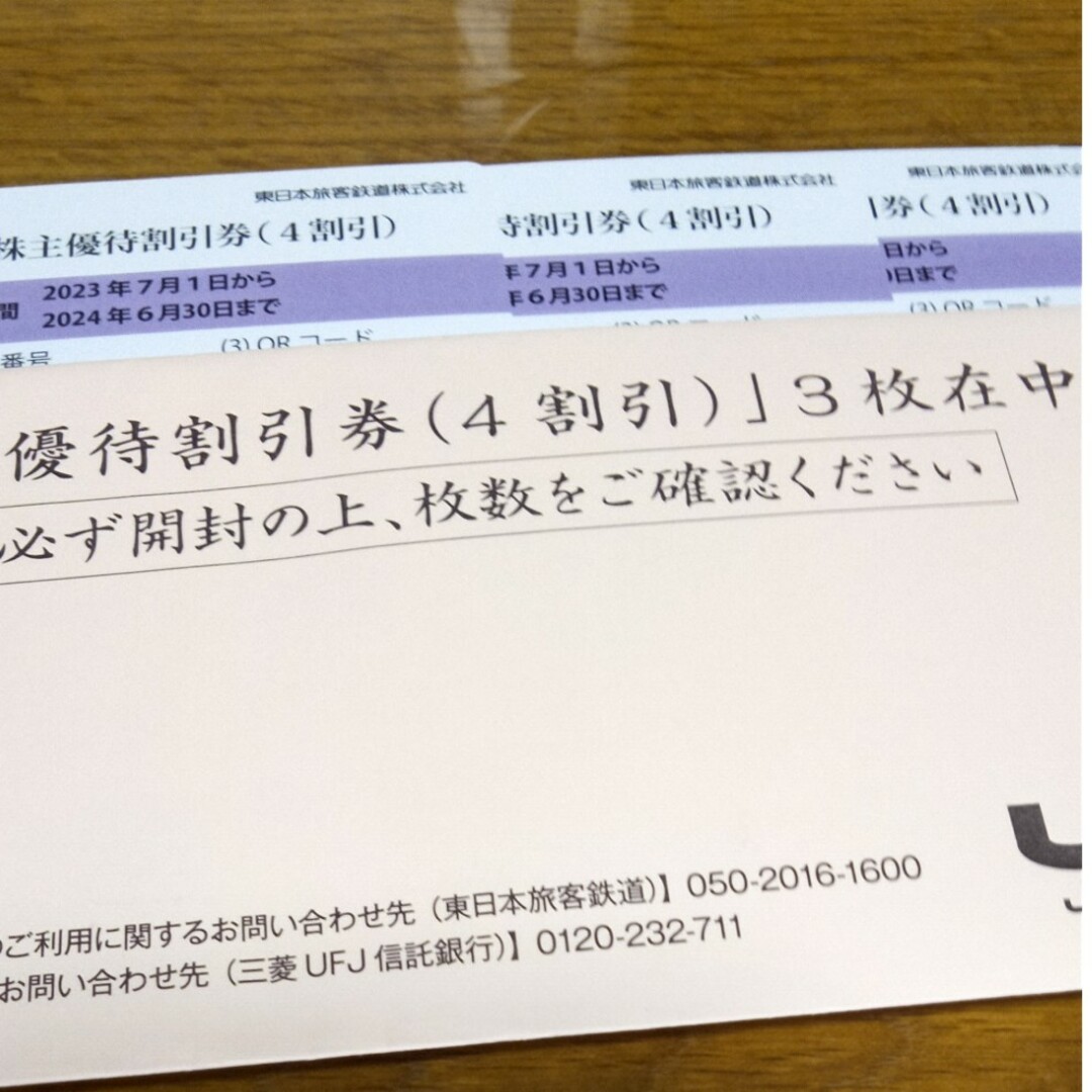 JR東日本株主優待割引券3枚 2