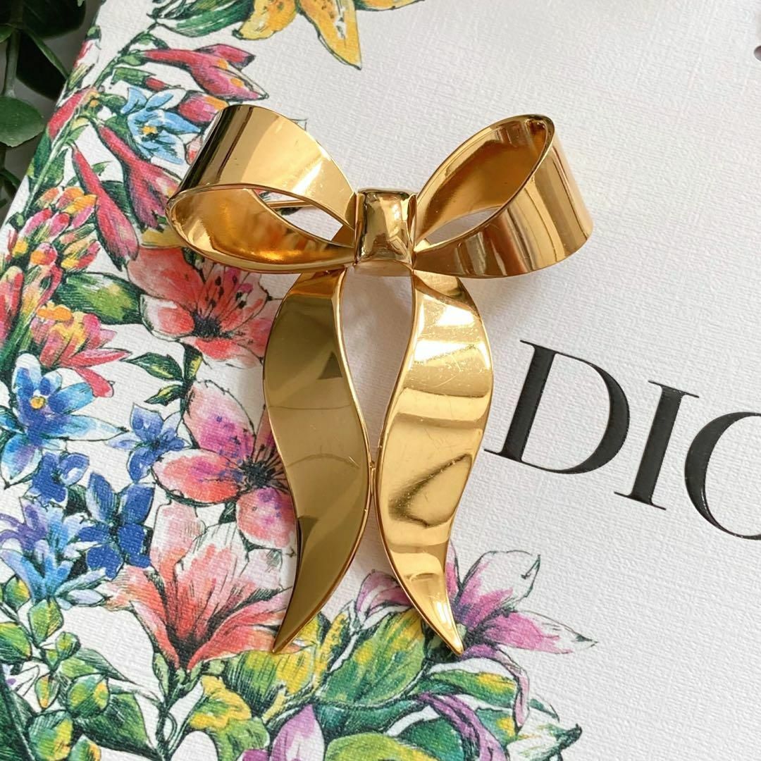 極美品✨ Dior ブローチ CD ロゴ ラインストーン 希少 刻印 - ブローチ