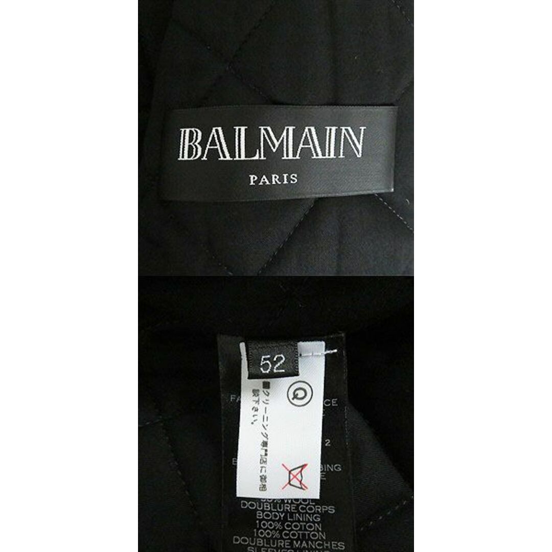 美品□BALMAIN/バルマン レオパード柄 ハラコレザー 中綿入り テディジャケット/ブルゾンジャケット 茶×黒系 52 フランス製 正規品 希少◎ 5