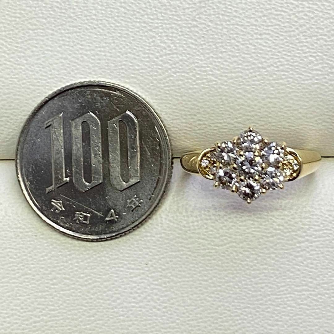 K18 天然ダイヤモンドリング D1.02ct サイズ13号 18金 4月誕生石 5