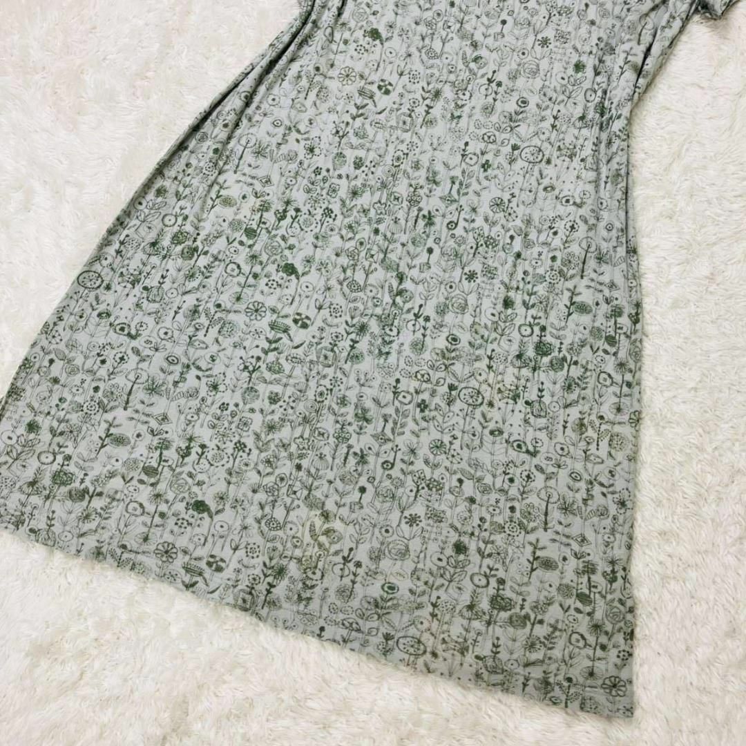 美品✨ミナペルホネン ワンピース letter of flower グリーン