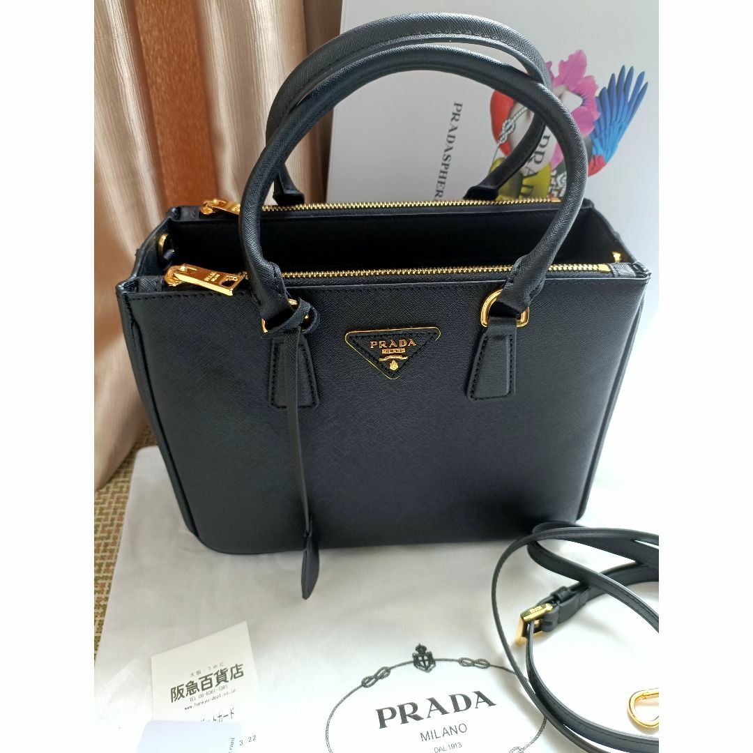 美品 プラダ PRADA ガレリア サフィアーノ 阪急うめだ購入