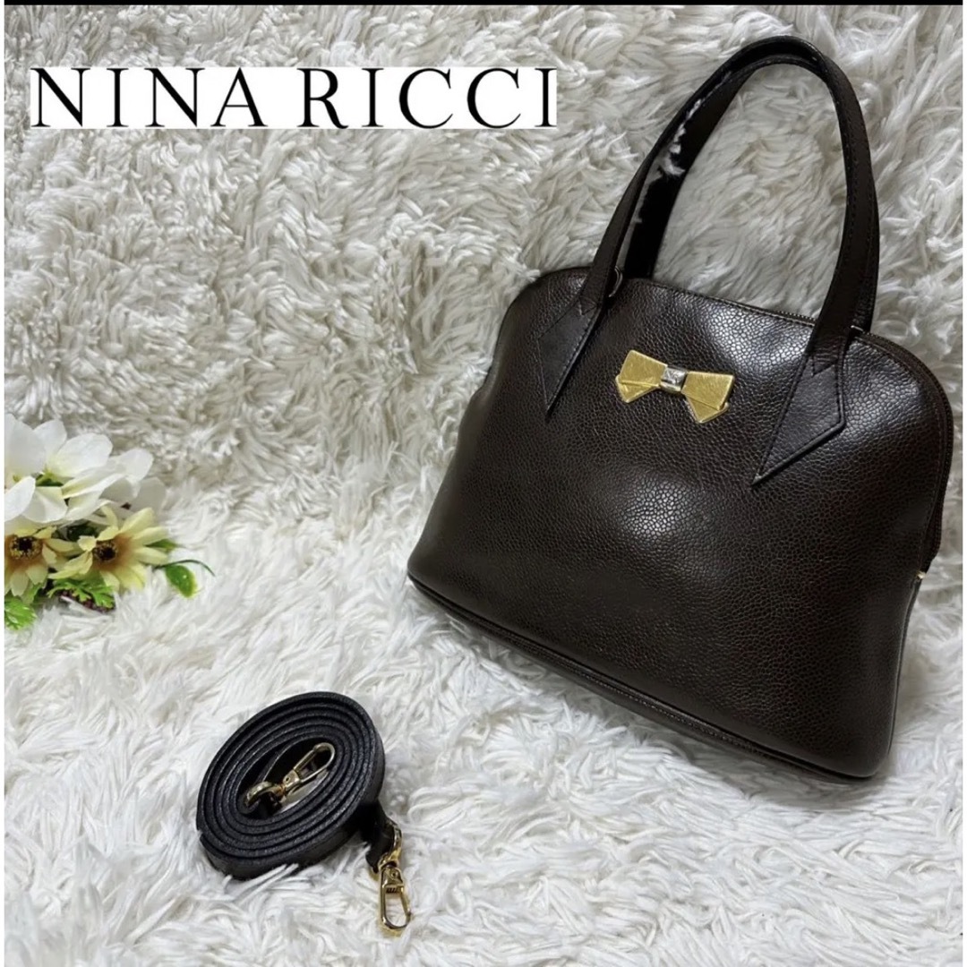 美品　NINA RICCI ショルダーバッグ　レザー　フランス製