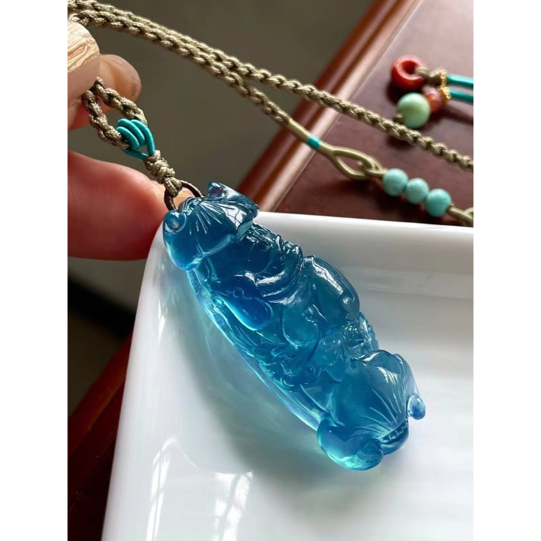 ⭐︎【高級】天然 アクアマリン ネックレス 16.5g-