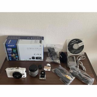 オリンパス(OLYMPUS)の美品 OLYMPUS PEN Lite E-PL5 レンズキット ホワイト(デジタル一眼)