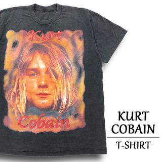 カート・コバーン Tシャツ 半袖  KURT COBAIN   バンドTシャツ  サイズ：メンズ XL 相当  ビッグサイズ  フェード ブラック スミクロ【新品】(Tシャツ/カットソー(半袖/袖なし))