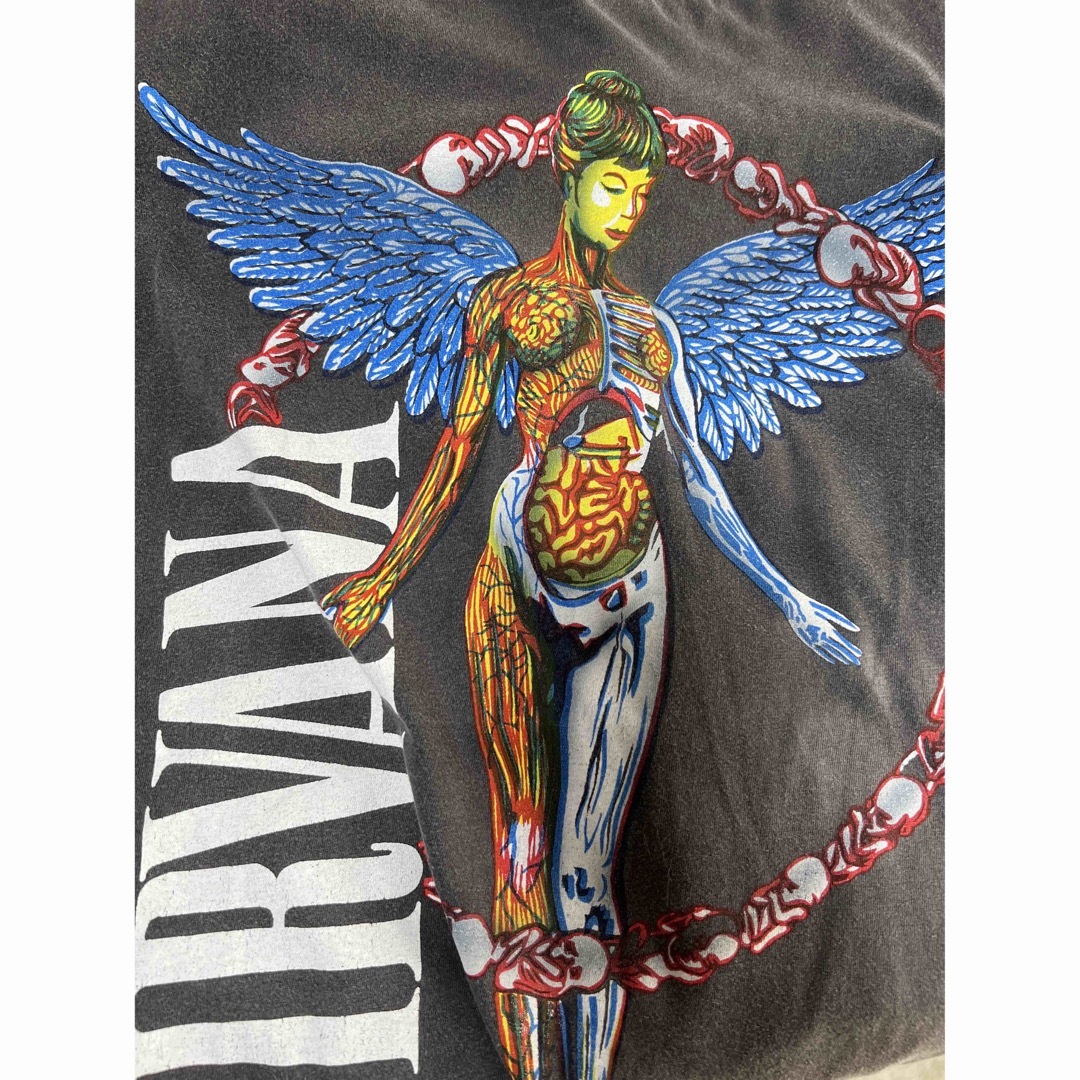 NIRVANA BOOTLEG IN UTERO BLACK FITS XL メンズのトップス(Tシャツ/カットソー(半袖/袖なし))の商品写真