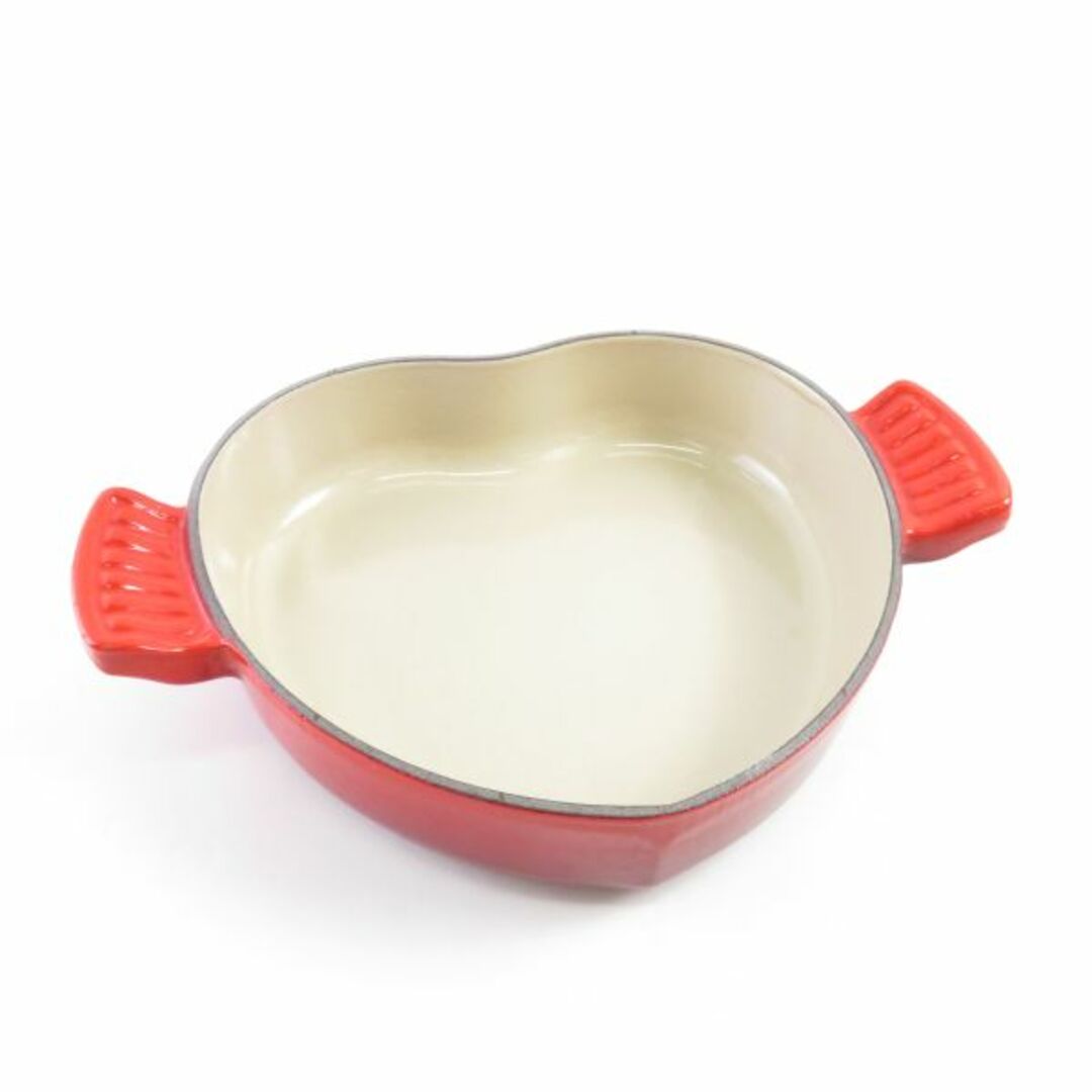 美品 Le Creuset ルクルーゼ プレート ダムール 1枚 レッド ハート SY6399