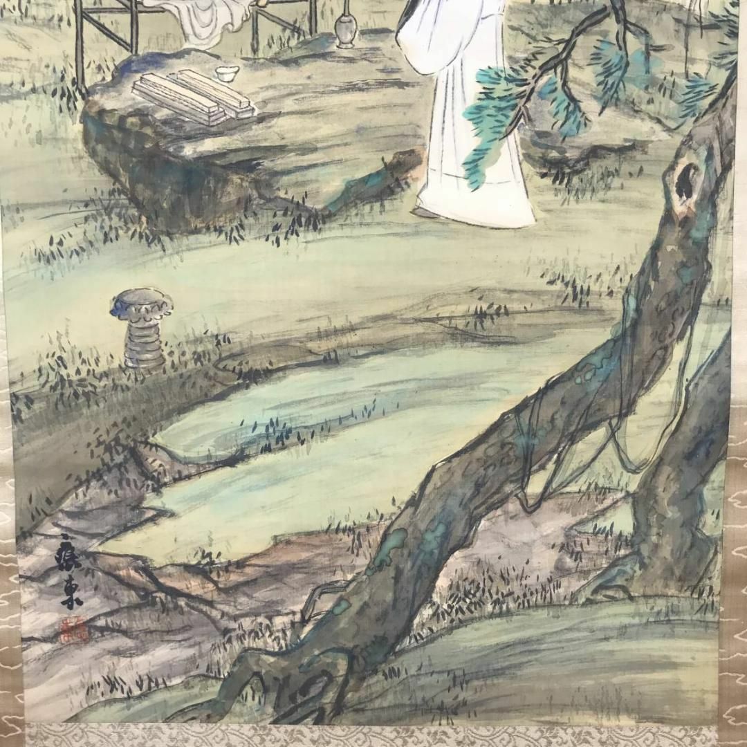 真作】應東/山水高志人物図/掛軸☆宝船☆AB-556の通販 by 掛軸✩宝船