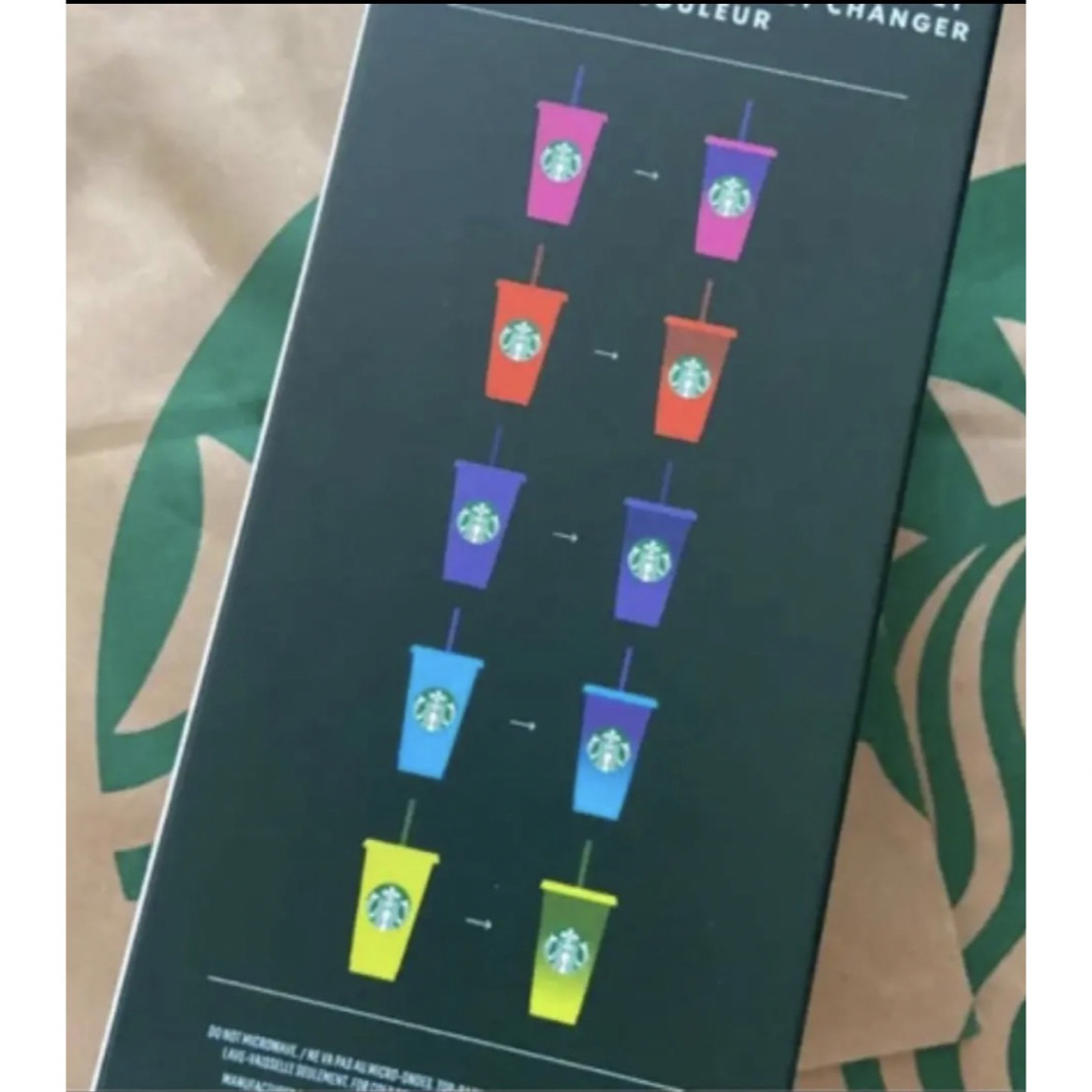 Starbucks(スターバックス)の新品 5コセット カラーチェンジ スタバ リユーザブルカップ コールドカップ インテリア/住まい/日用品のキッチン/食器(グラス/カップ)の商品写真