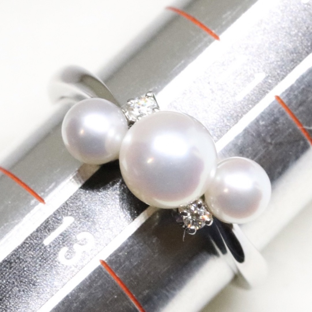 ◆MIKIMOTO ミキモト  現行品　リング　パール　ダイヤk18wg