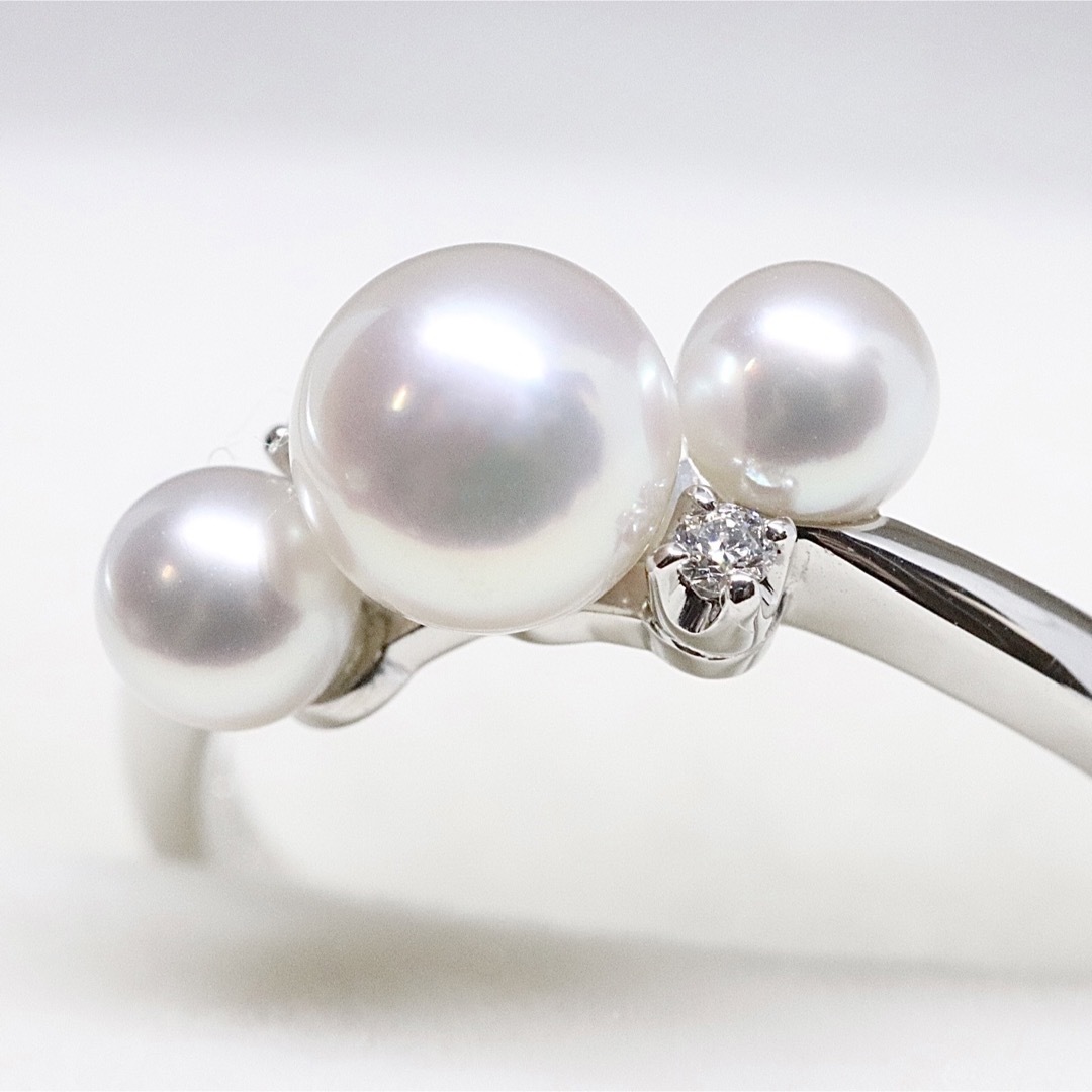 ◆MIKIMOTO ミキモト  現行品　リング　パール　ダイヤk18wg