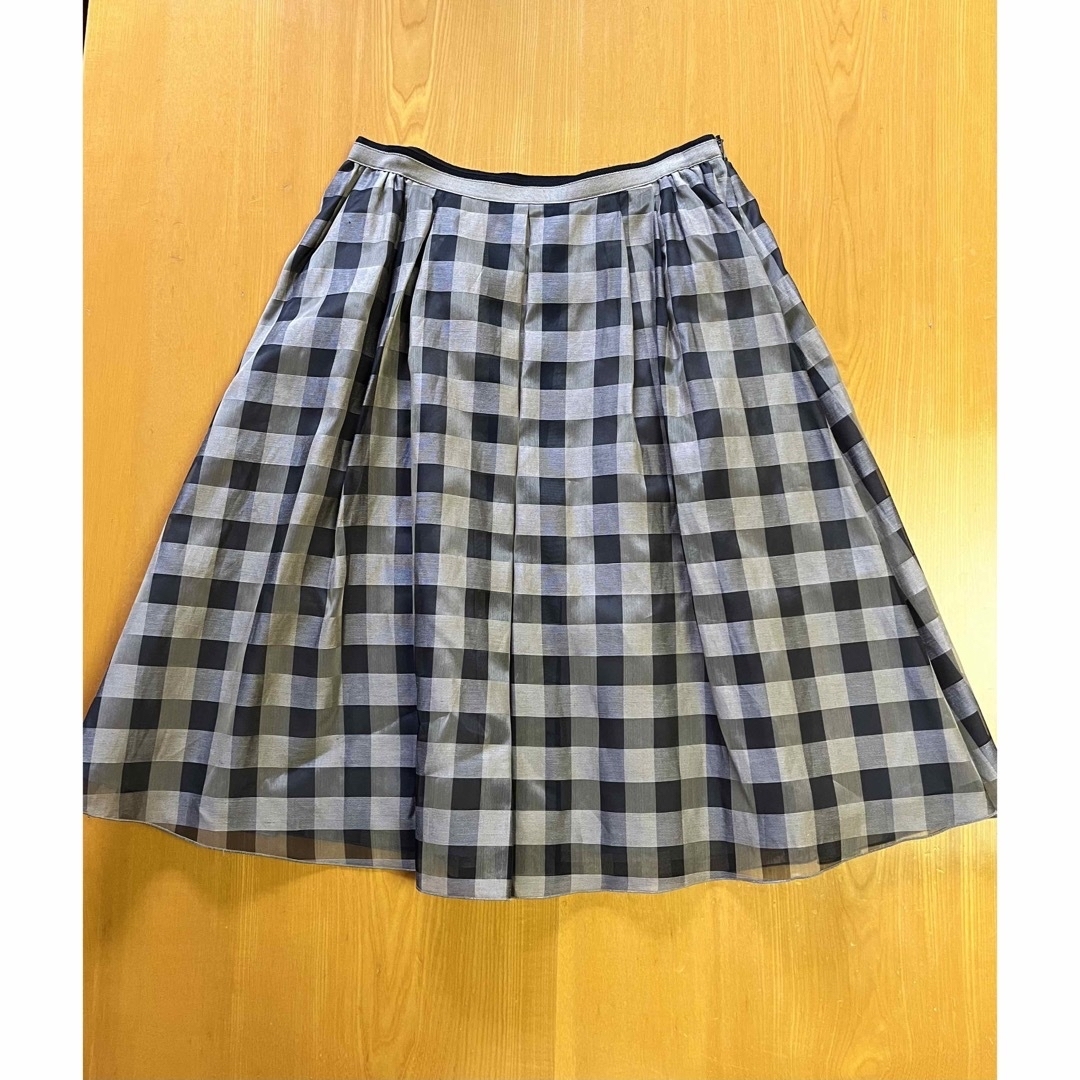 欲しいの Foxeyフォクシー リネンシルク チェック柄スカート 42 未使用