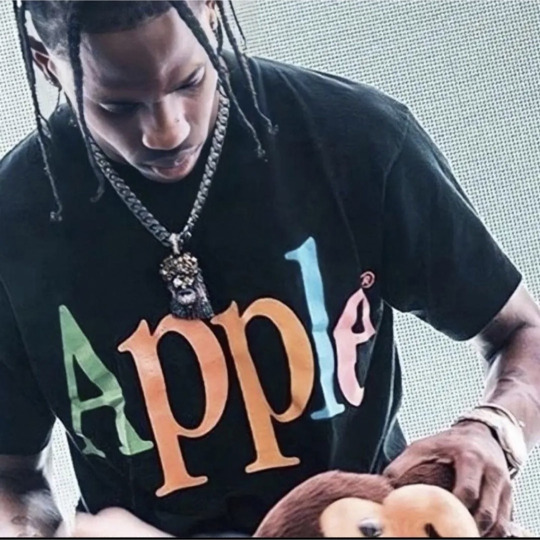 セール アップル Tシャツ APPLE 黒 ブラック トラビススコット 野村訓