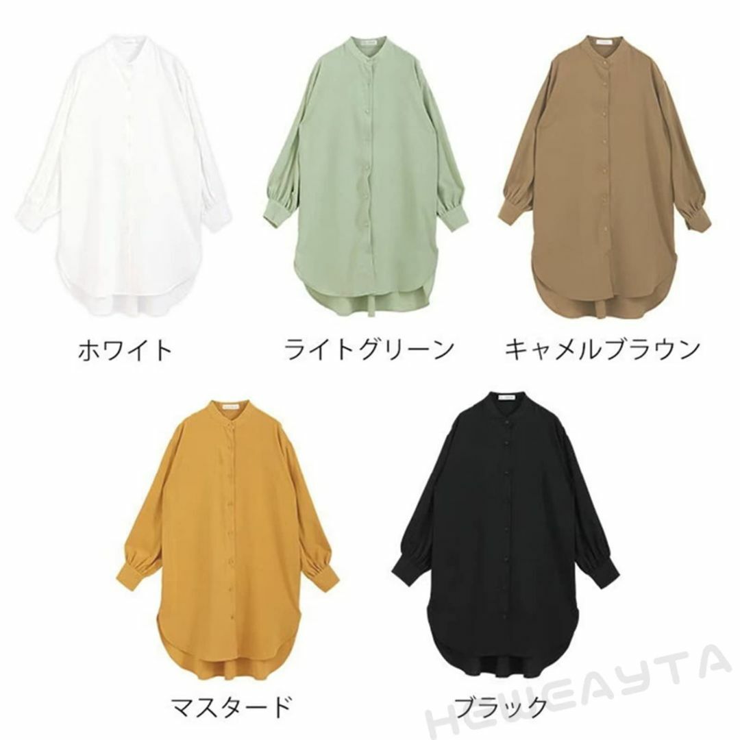 HEWEAYTA シャツワンピース レディース ワンピース ロングｔシャツ 白シ 1