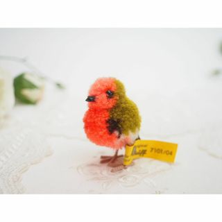 シュタイフ(Steiff)のシュタイフ★Woolen Bird 4cm オールID完品★ぽんぽんバード/小鳥(ぬいぐるみ)