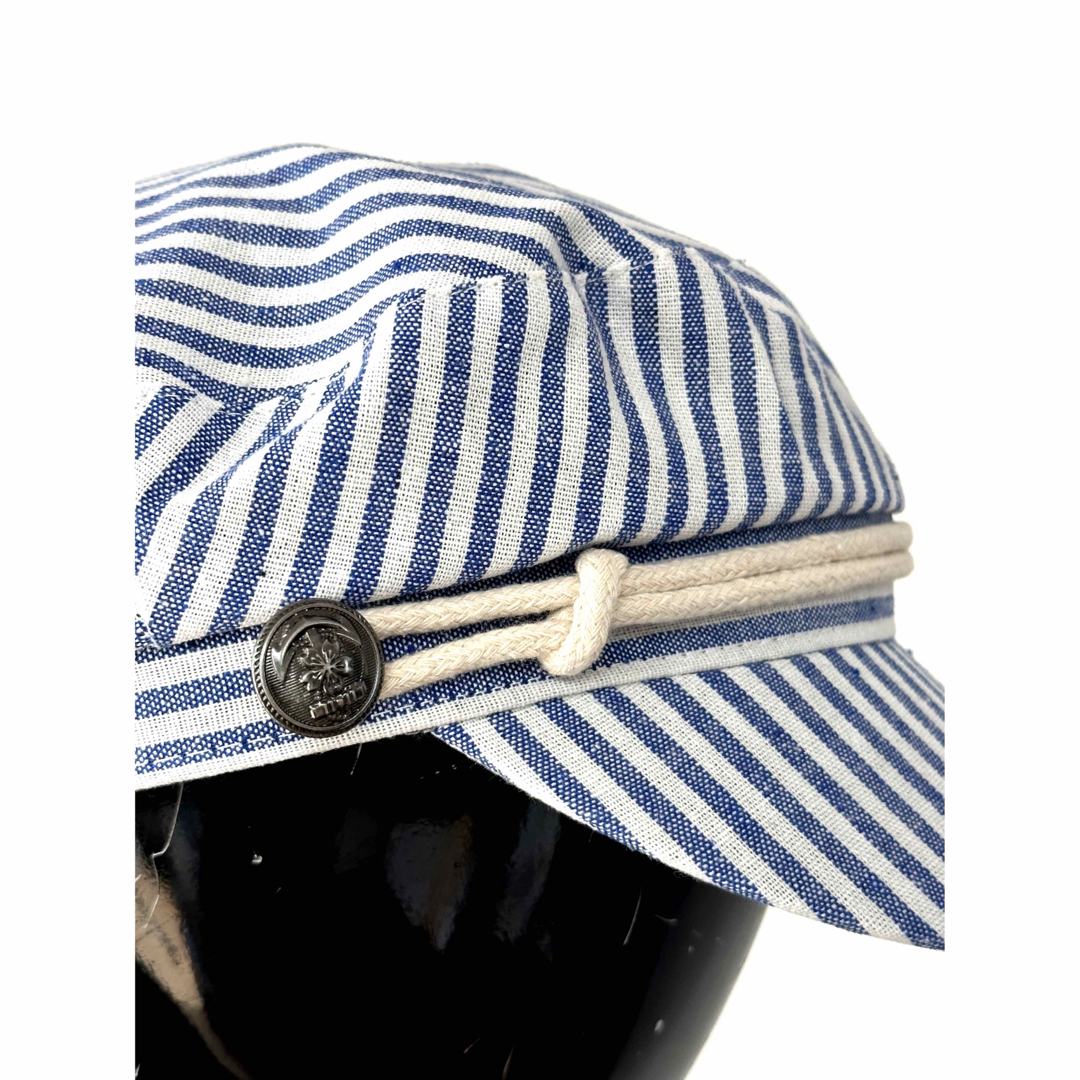 BEAMS(ビームス)の新品未使用　ストライプ柄キャスケット　シルバーボタンデザイン　フランスインポート レディースの帽子(キャスケット)の商品写真