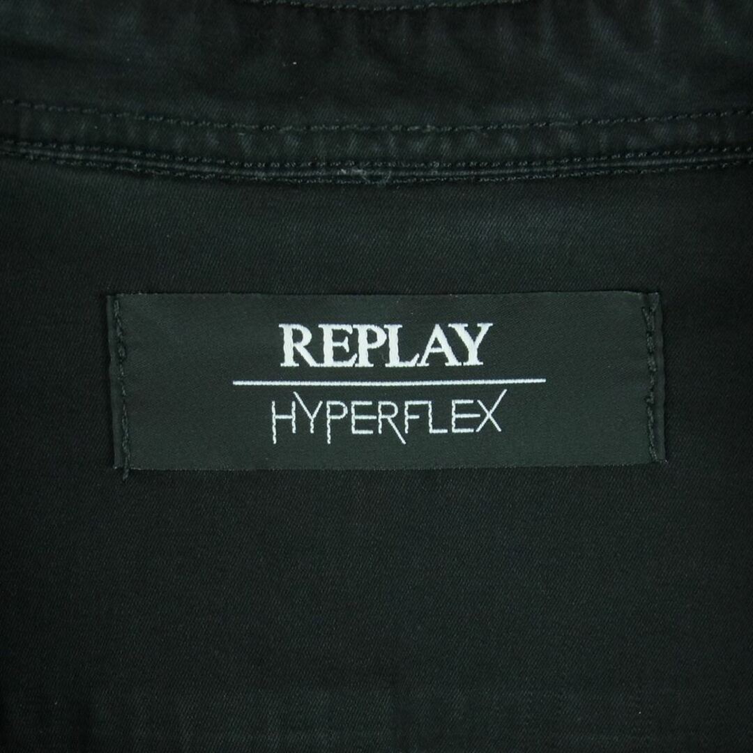 Replay(リプレイ)のREPLAY リプレイ 514914159 国内正規品 HYPERFLEX ハイパーフレックス 7.5オンス 比翼 ストレッチ 長袖 シャツ ブラック系 L【中古】 メンズのトップス(シャツ)の商品写真