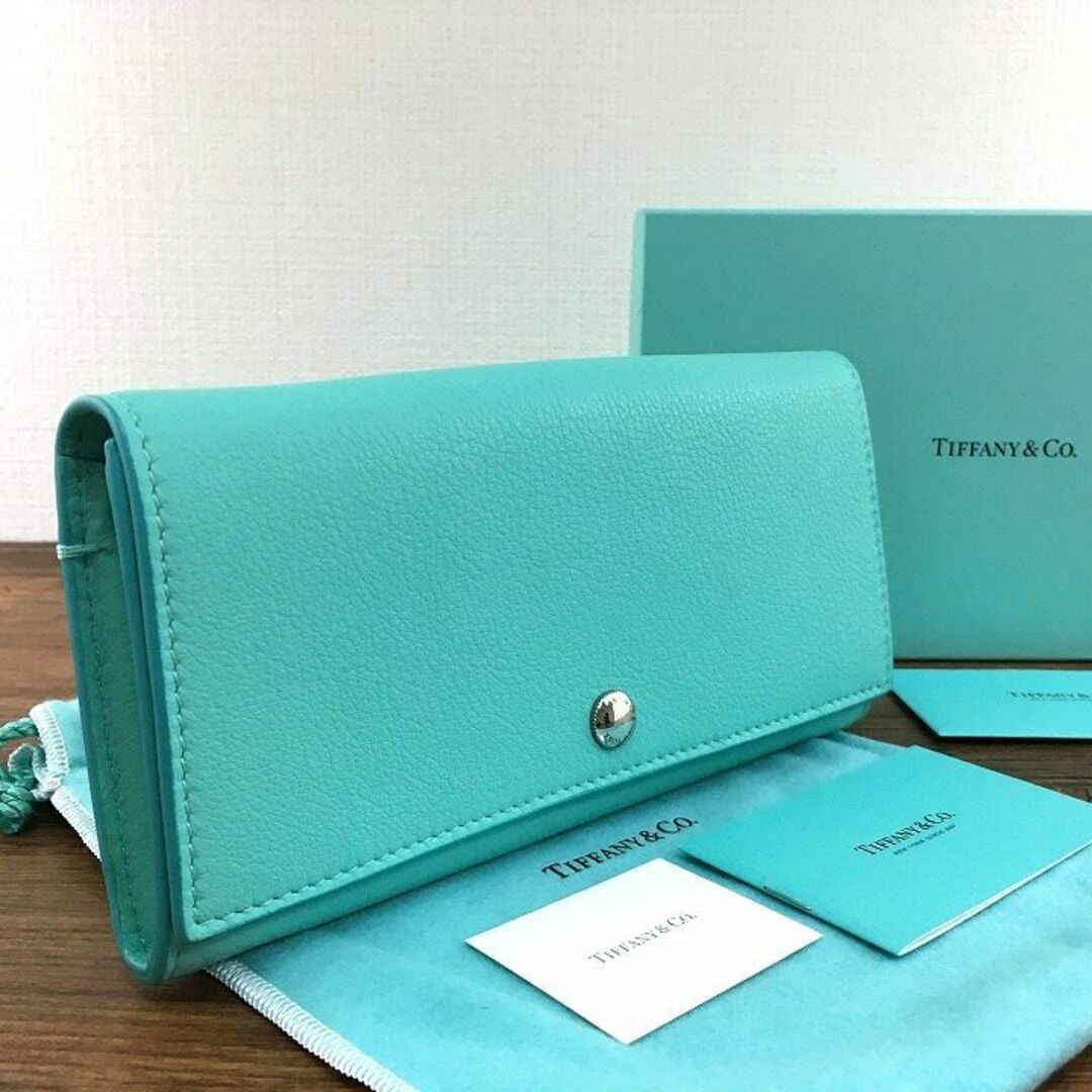 SAカラー極美品 TIFFANY＆Co. 長財布 ティファニーブルー 421