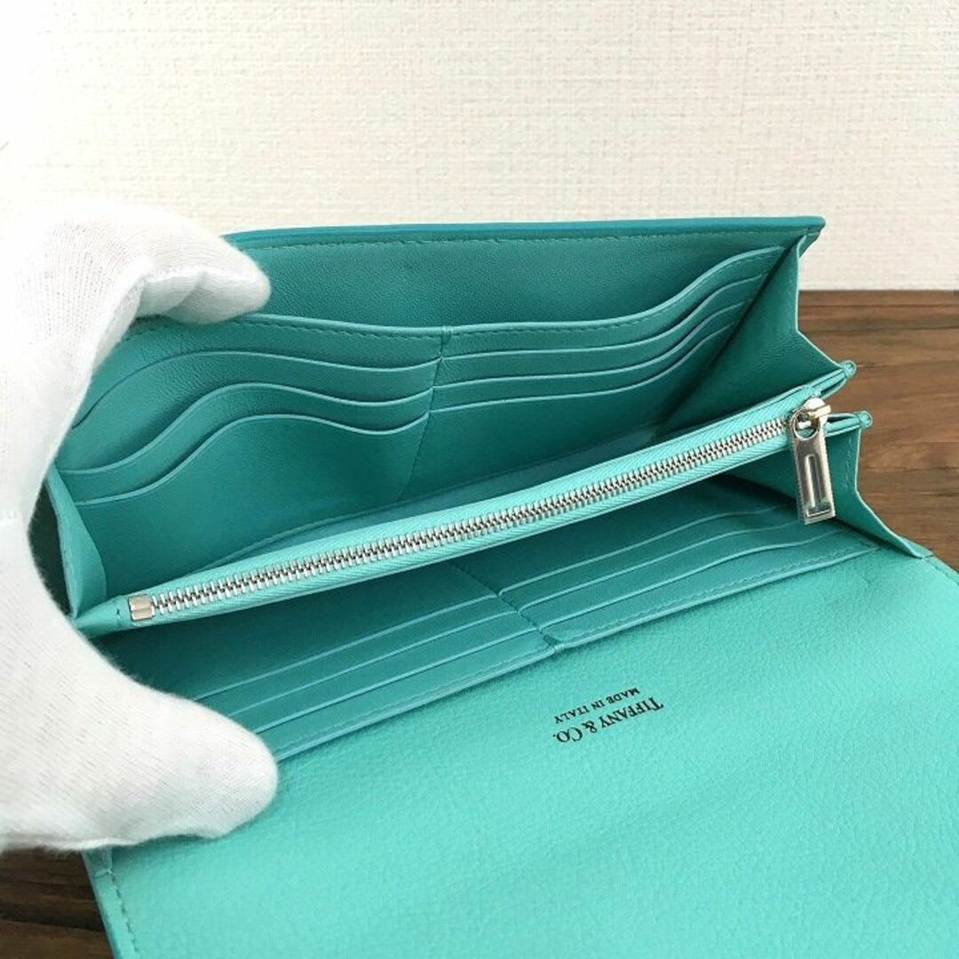 極美品 TIFFANY＆Co. 長財布 ティファニーブルー 421