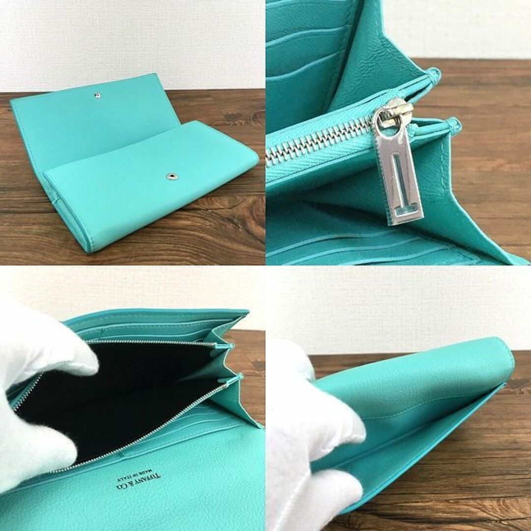 極美品 TIFFANY＆Co. 長財布 ティファニーブルー 421