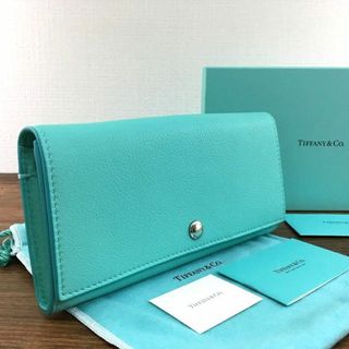 新品♡サックス♡長財布♡水色♡かぶせ長財布♡ティファニーブルー