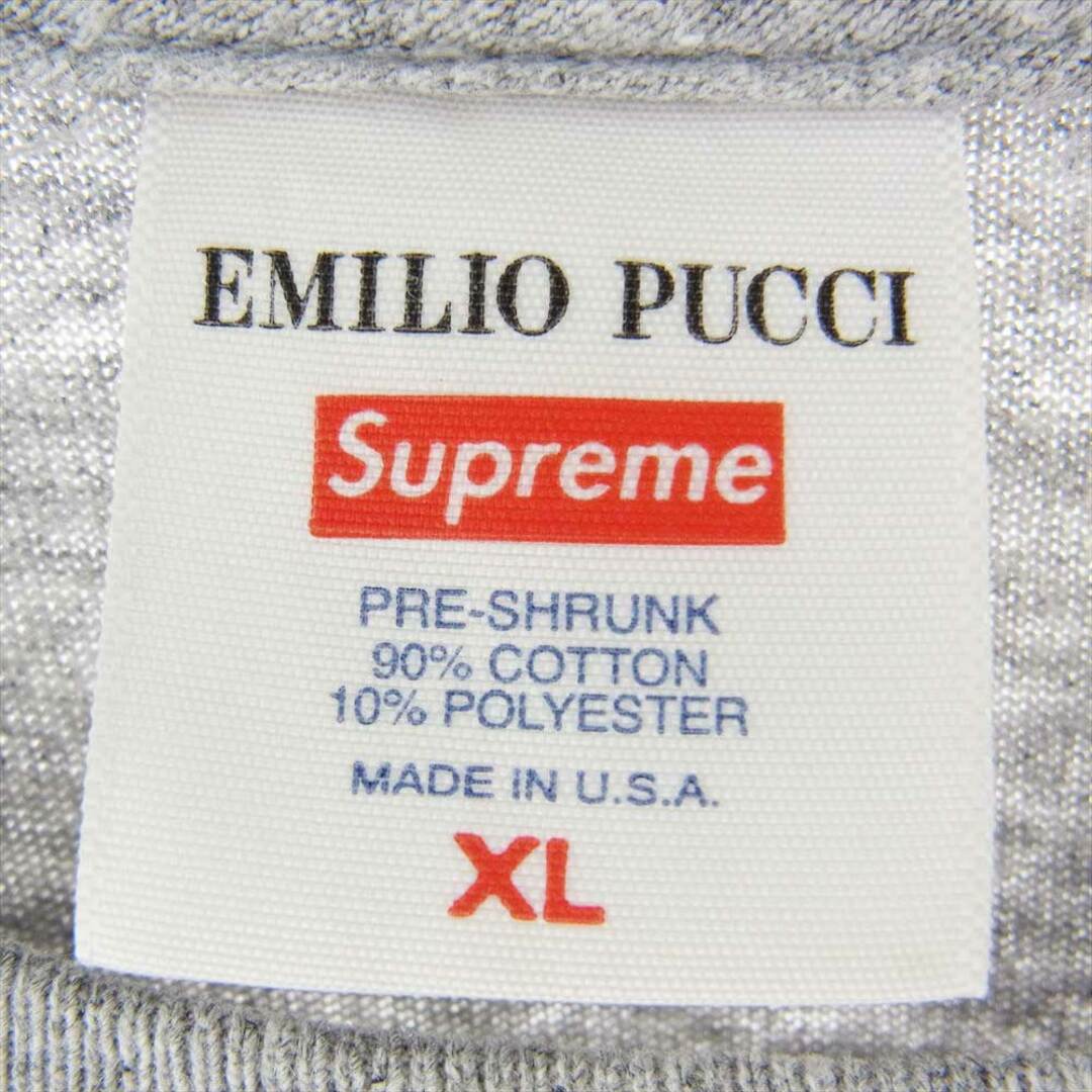 Supreme シュプリーム Ｔシャツ 21SS Emilio Pucci Box Logo Tee エミリオプッチ ボックス ロゴ プリント 半袖 Tシャツ グレー系 XL