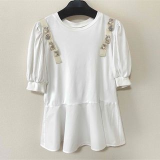 チェスティ(Chesty)のChesty☆ペプラムビジューTシャツ(Tシャツ(半袖/袖なし))