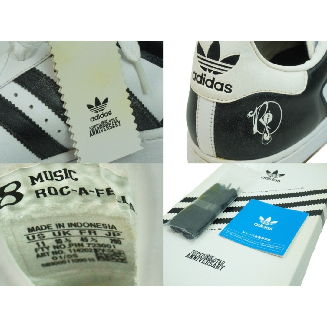 adidas(アディダス)のadidas アディダス スニーカー2005年製 114202 SUPER STAR 35TH MUSIC ROC-A-FELLA ロッカフェラレコード サイズ29 美品 中古 50824 レディースの靴/シューズ(ブーツ)の商品写真